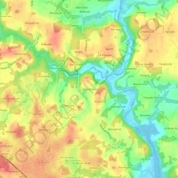 Kermerien topographic map, elevation, terrain