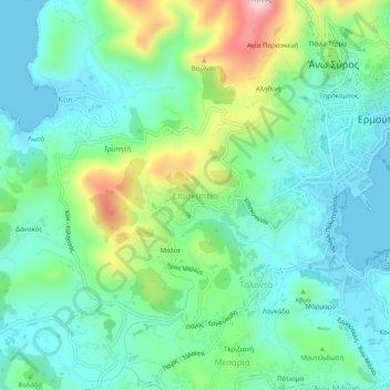 Episkopio topographic map, elevation, terrain