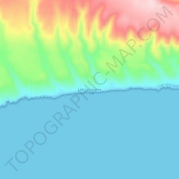 Lekkerwater topographic map, elevation, terrain