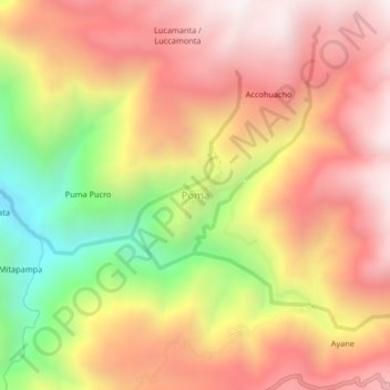 Poma topographic map, elevation, terrain