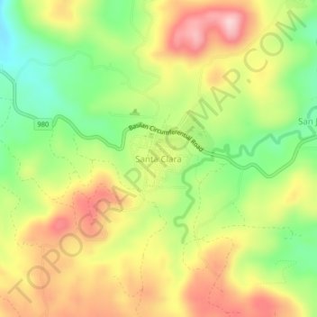Santa Clara topographic map, elevation, terrain