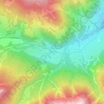 Valchava topographic map, elevation, terrain