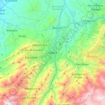 Valera topographic map, elevation, terrain
