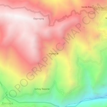 Hornocal topographic map, elevation, terrain