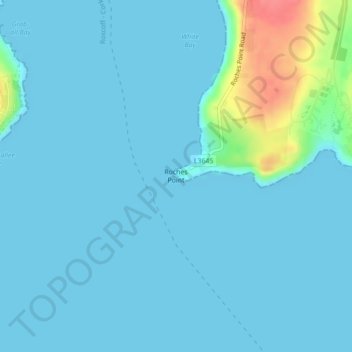 Roches Point topographic map, elevation, terrain