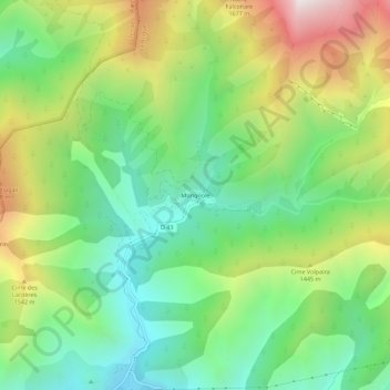 Morignole topographic map, elevation, terrain