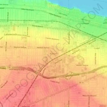 Birdtown topographic map, elevation, terrain