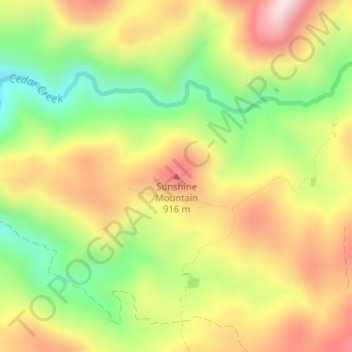 Sunshine Mountain topographic map, elevation, terrain