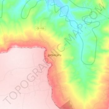 Jamacaru topographic map, elevation, terrain