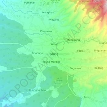 Pulung topographic map, elevation, terrain
