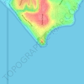 Point Dume topographic map, elevation, terrain
