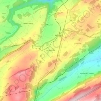 Les Reprises topographic map, elevation, terrain