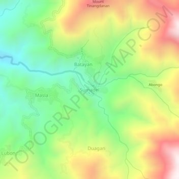 Sumadel topographic map, elevation, terrain