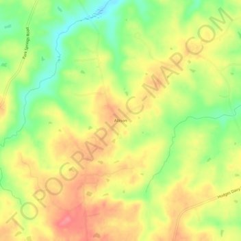 Allison topographic map, elevation, terrain