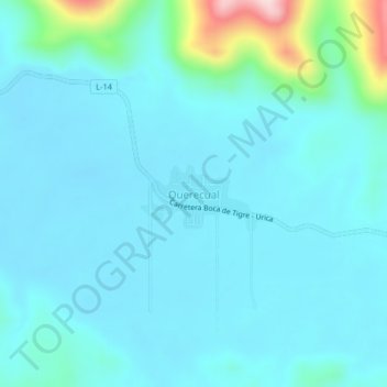 Querecual topographic map, elevation, terrain