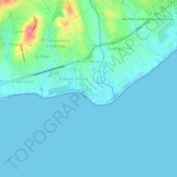 Atalaya Park topographic map, elevation, terrain
