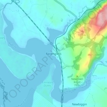 Ravenglass topographic map, elevation, terrain