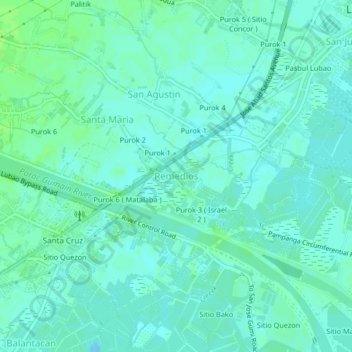 Remedios topographic map, elevation, terrain