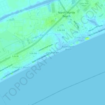 Ingram Beach topographic map, elevation, terrain