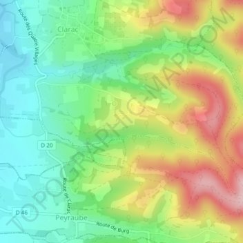 Le Hourc topographic map, elevation, terrain