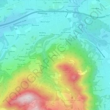 Sagberg topographic map, elevation, terrain