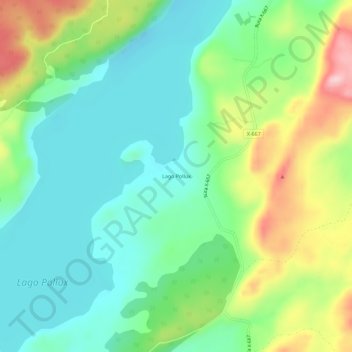 Lago Pollux topographic map, elevation, terrain