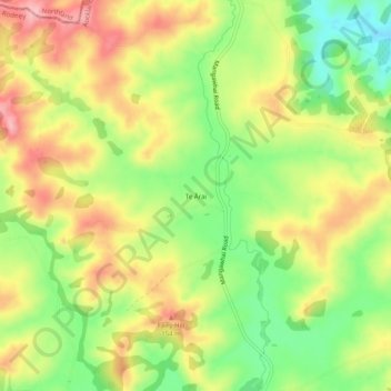 Te Ārai topographic map, elevation, terrain