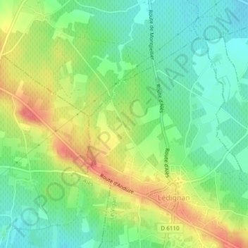 Fond Granade topographic map, elevation, terrain
