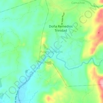 Pulong Sampaloc topographic map, elevation, terrain