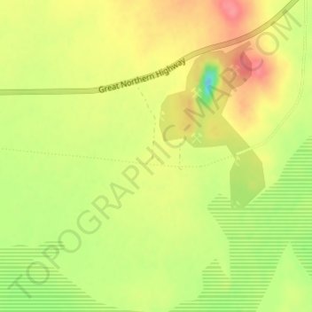 Nannine topographic map, elevation, terrain