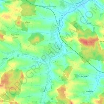 Bonbruck topographic map, elevation, terrain