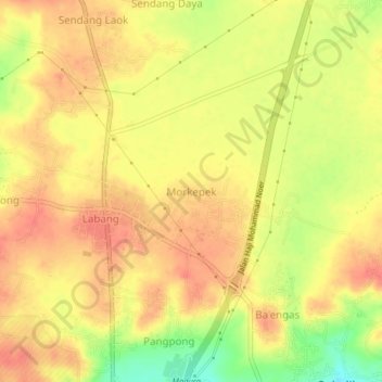 Morkepek topographic map, elevation, terrain