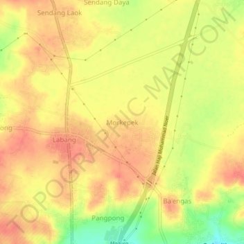 Morkepek topographic map, elevation, terrain