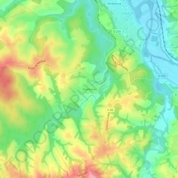 Etxehasia topographic map, elevation, terrain