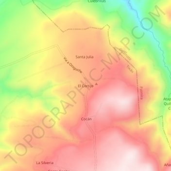 El Cortijo topographic map, elevation, terrain