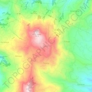 Karlık topographic map, elevation, terrain