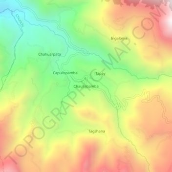 Chaullabamba topographic map, elevation, terrain