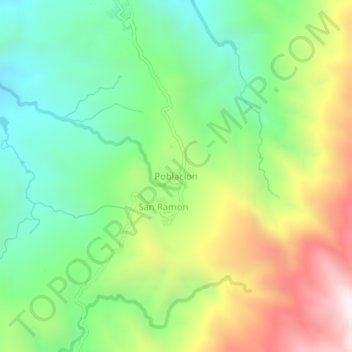 Poblacion topographic map, elevation, terrain