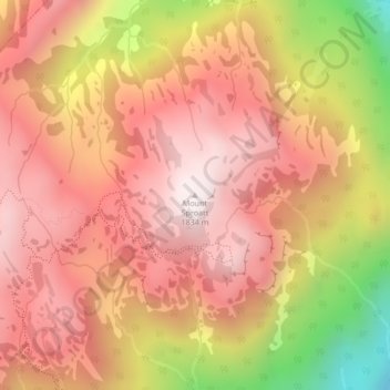 Mount Sproatt topographic map, elevation, terrain