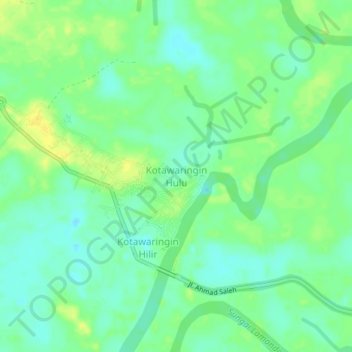 Kotawaringin Hulu topographic map, elevation, terrain