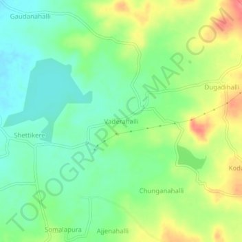 Vaderahalli topographic map, elevation, terrain