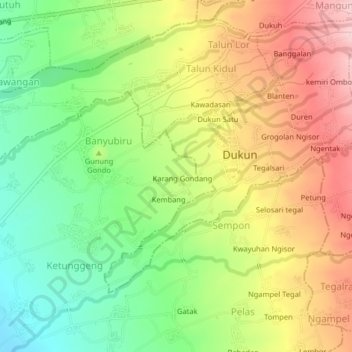 Ngadipuro topographic map, elevation, terrain