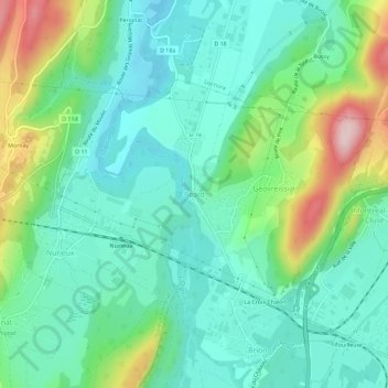 Béard topographic map, elevation, terrain