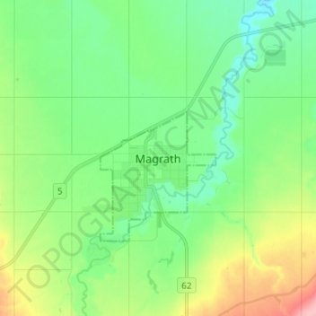 Magrath topographic map, elevation, terrain