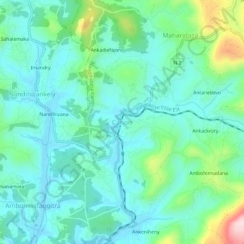Carion topographic map, elevation, terrain