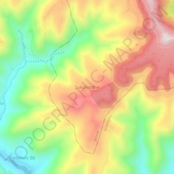 Sukal Wade topographic map, elevation, terrain