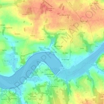 Vieille Roche topographic map, elevation, terrain