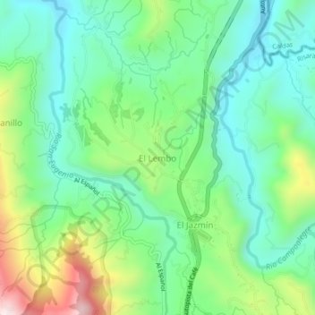 El Lembo topographic map, elevation, terrain
