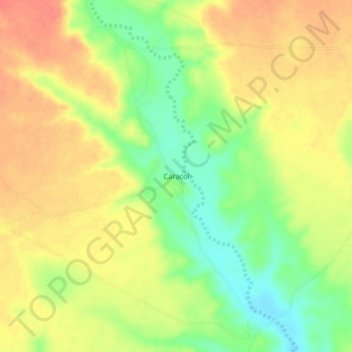 Caracol topographic map, elevation, terrain