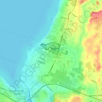Ronchi topographic map, elevation, terrain